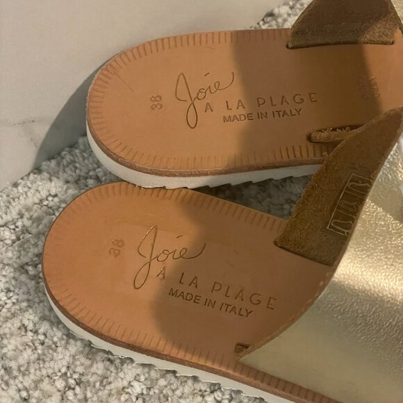 Joie A La Plage Malaga Size 38 Made in Italy knotted T like new gold - Picture 4 of 7